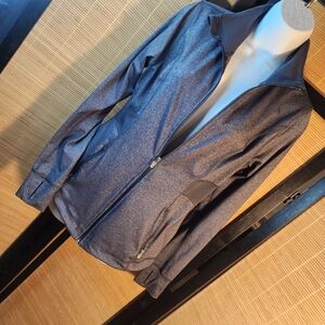 Heathered Navy Full-Zip Athletic Jacket